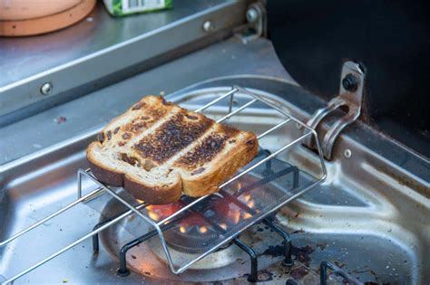 making toast on gas stove